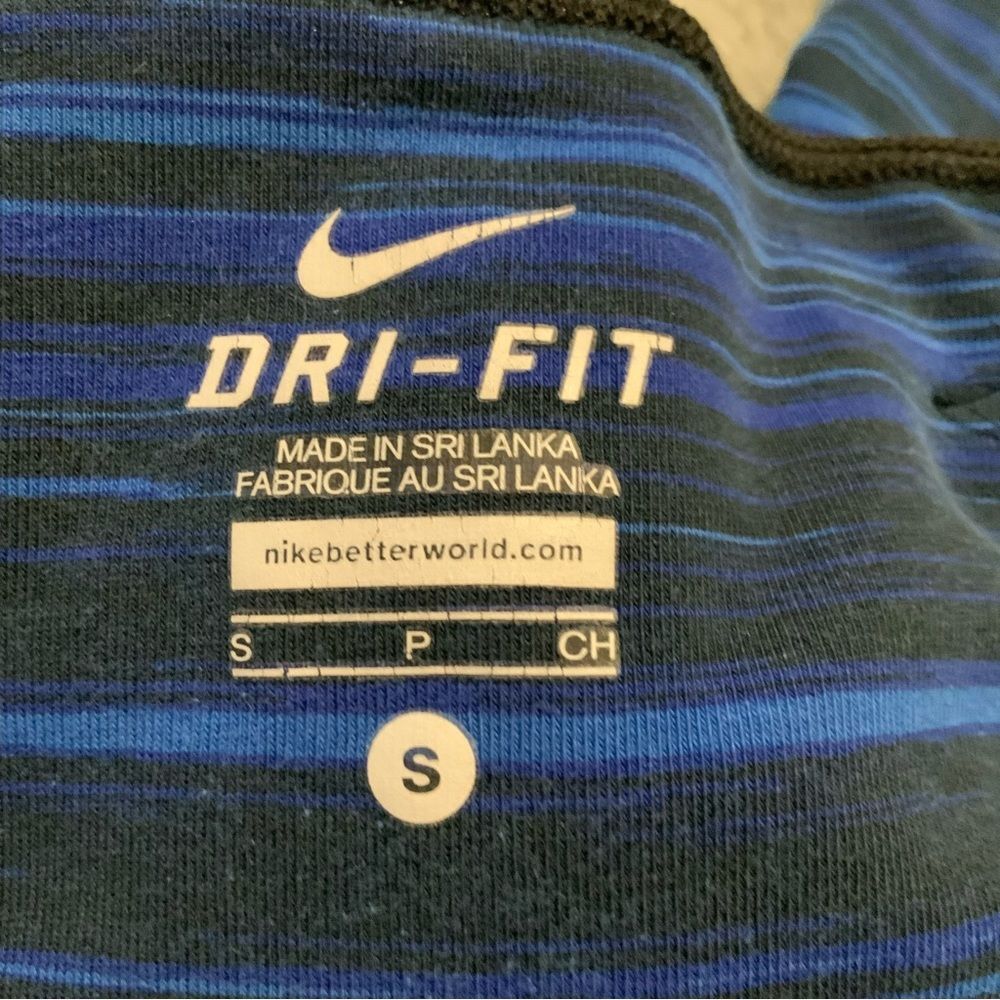 Nike Dri-Fit Blue & Black Capri Leggings Size S - Picture 3 of 7